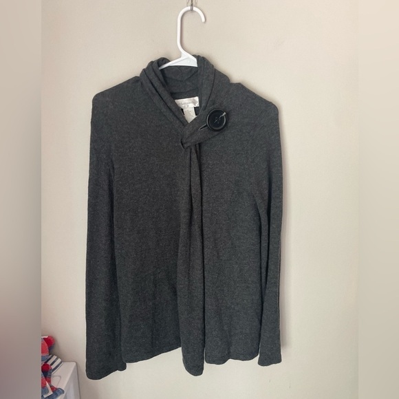 Soft Surroundings Wool / Cashmere Blend Charcoal Cape Cardigan Size X Small - Picture 1 of 6